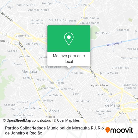 Partido Solidariedade Municipal de Mesquita RJ mapa