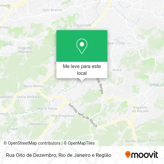 Rua Oito de Dezembro mapa