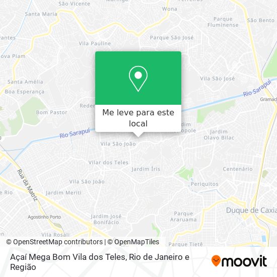 Açaí Mega Bom Vila dos Teles mapa