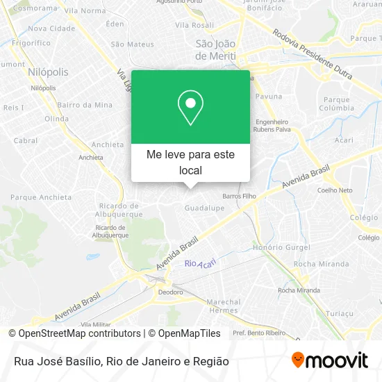 Rua José Basílio mapa