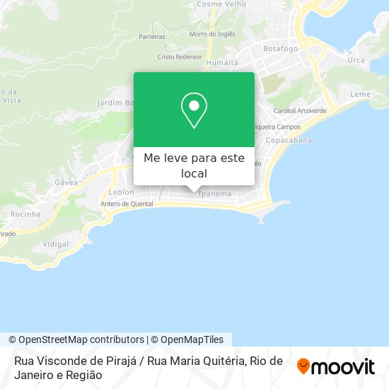 Rua Visconde de Pirajá / Rua Maria Quitéria mapa