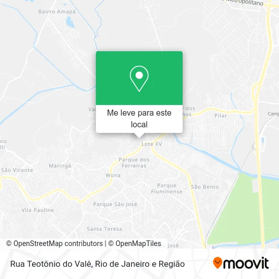 Rua Teotônio do Valê mapa