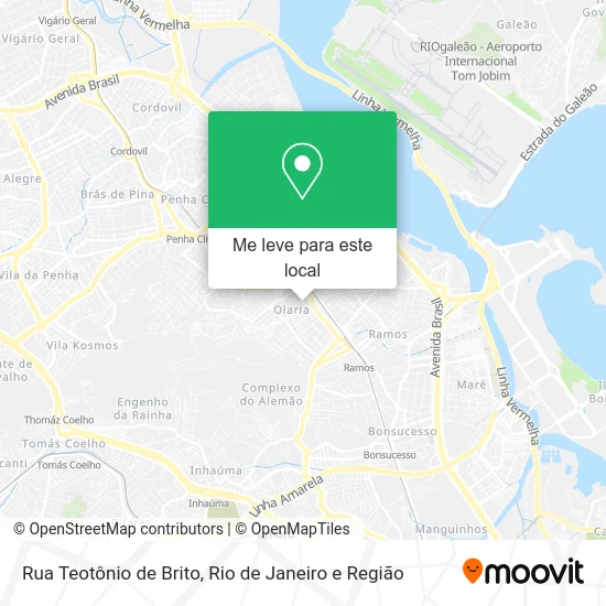 Rua Teotônio de Brito mapa