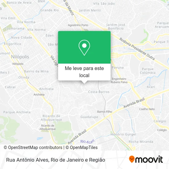 Rua Antônio Alves mapa