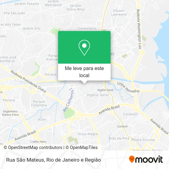 Rua São Mateus mapa
