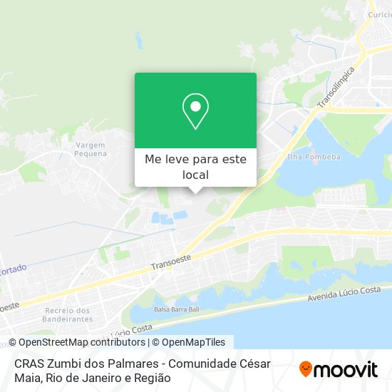 CRAS Zumbi dos Palmares - Comunidade César Maia mapa