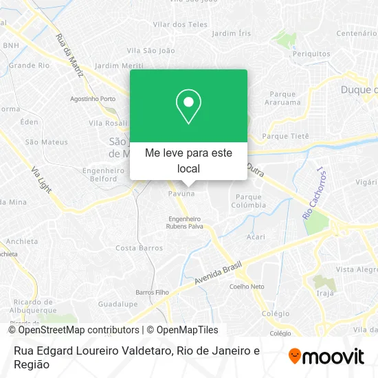 Rua Edgard Loureiro Valdetaro mapa