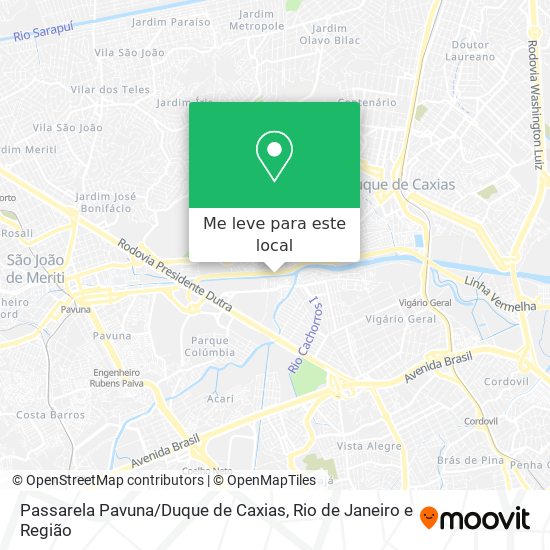 Passarela Pavuna / Duque de Caxias mapa