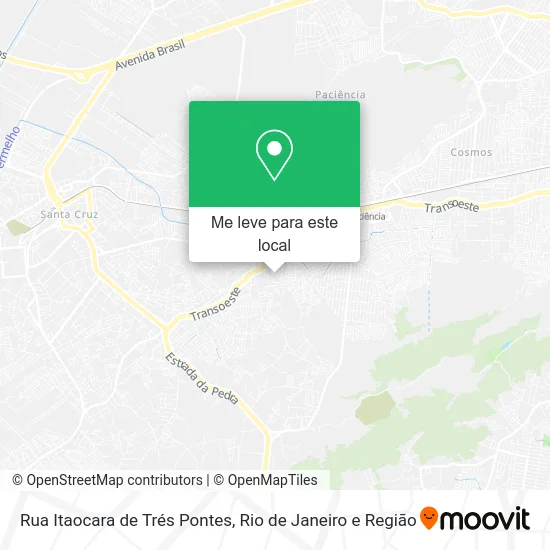 Rua Itaocara de Trés Pontes mapa