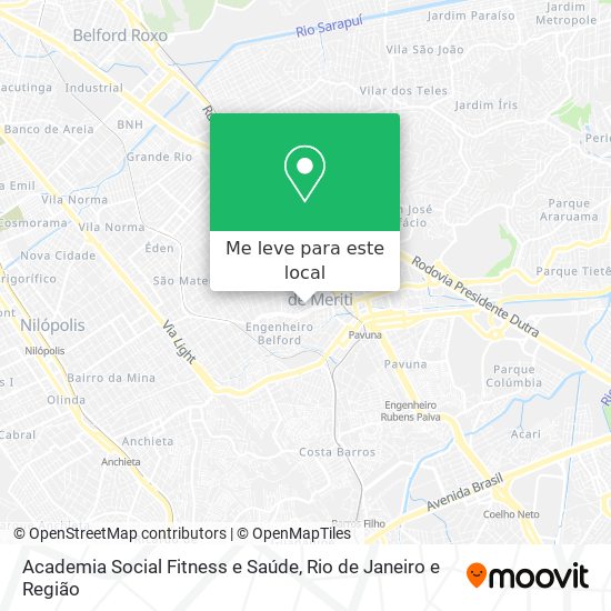 Academia Social Fitness e Saúde mapa