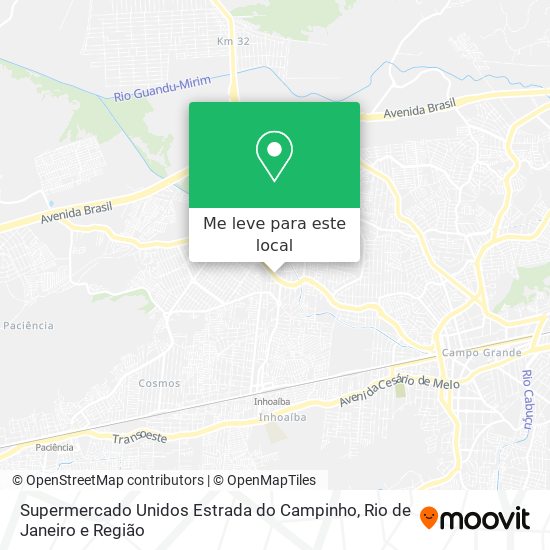 Supermercado Unidos Estrada do Campinho mapa