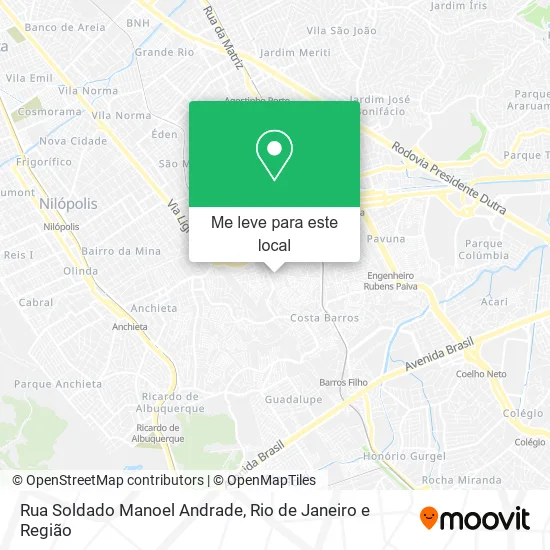Rua Soldado Manoel Andrade mapa