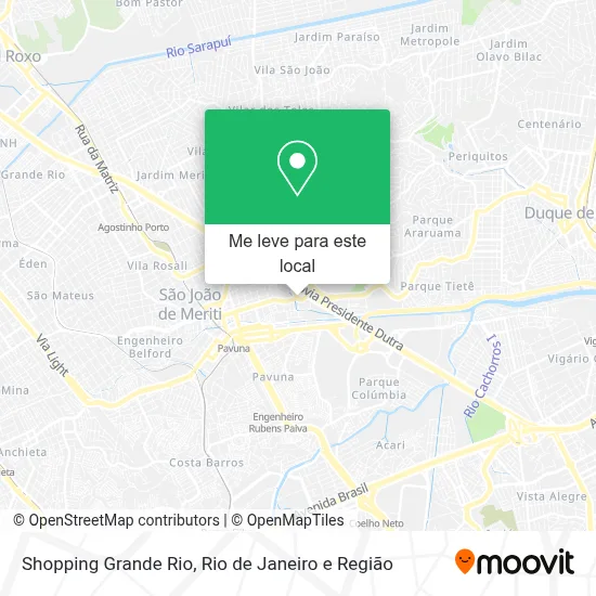 Shopping Grande Rio mapa