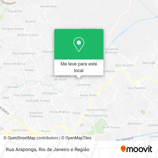 Rua Araponga mapa