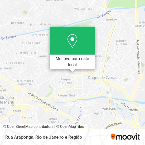 Rua Araponga mapa