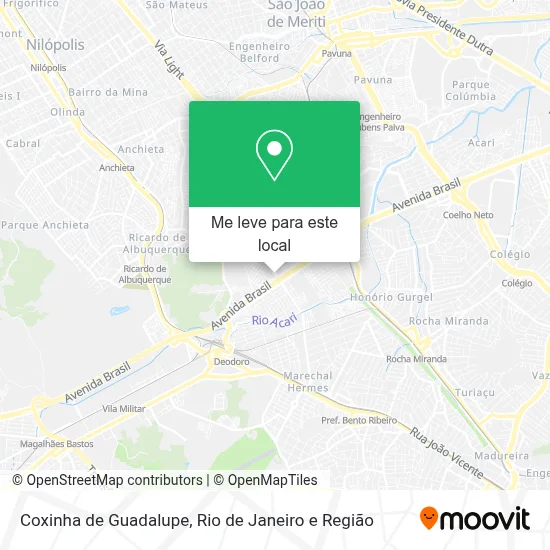 Coxinha de Guadalupe mapa