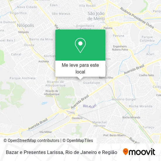 Bazar e Presentes Larissa mapa