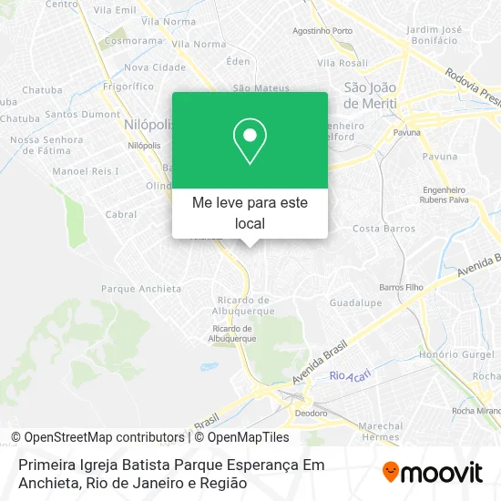 Primeira Igreja Batista Parque Esperança Em Anchieta mapa