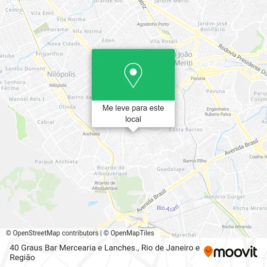 40 Graus Bar Mercearia e Lanches. mapa