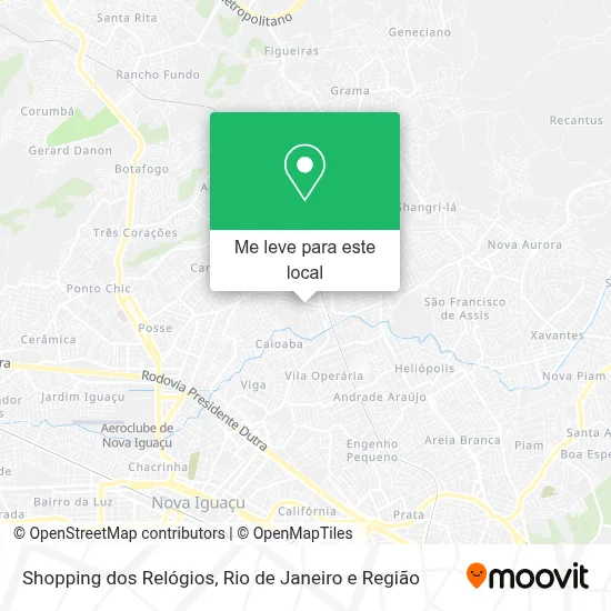 Shopping dos Relógios mapa