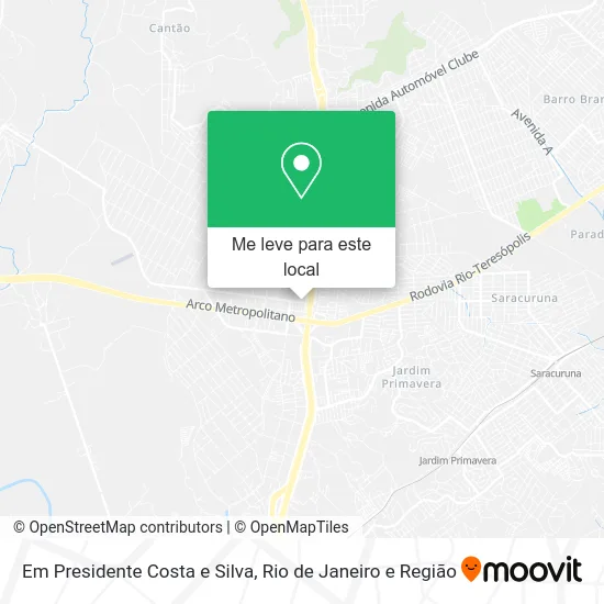 Em Presidente Costa e Silva mapa