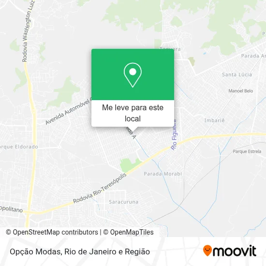 Opção Modas mapa