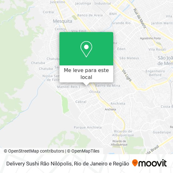 Delivery Sushi Rão Nilópolis mapa