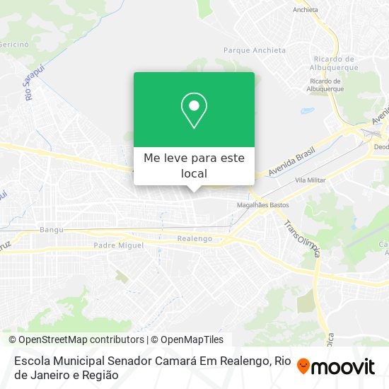 Escola Municipal Senador Camará Em Realengo mapa
