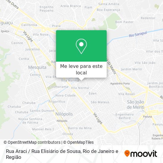 Rua Araci / Rua Elisiário de Sousa mapa