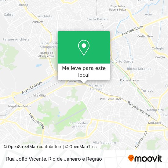 Rua João Vicente mapa