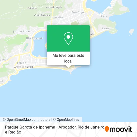 Parque Garota de Ipanema - Arpoador mapa