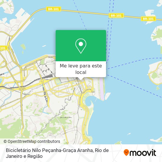 Bicicletário Nilo Peçanha-Graça Aranha mapa