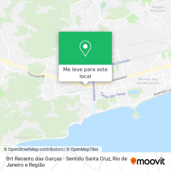 Brt Recanto das Garças - Sentido Santa Cruz mapa