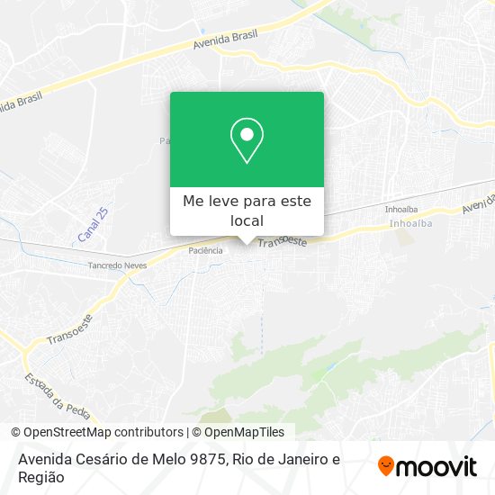 Avenida Cesário de Melo 9875 mapa
