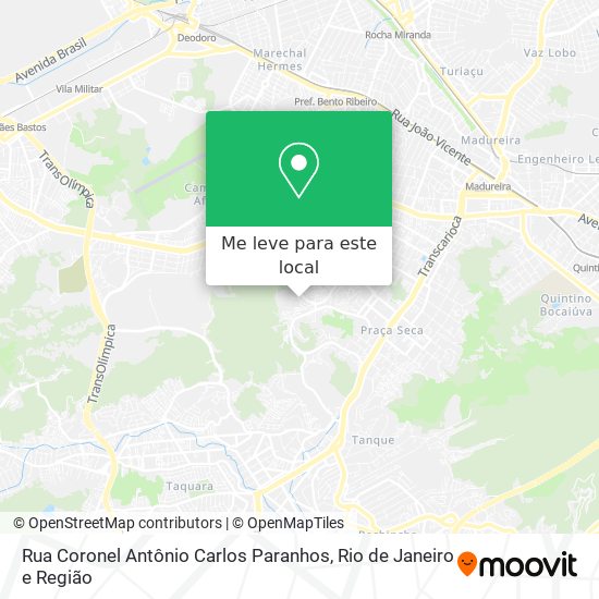 Rua Coronel Antônio Carlos Paranhos mapa