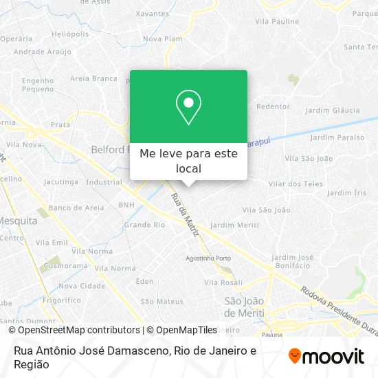 Rua Antônio José Damasceno mapa