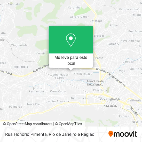 Rua Honório Pimenta mapa