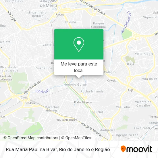 Rua Maria Paulina Bivar mapa