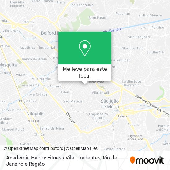 Academia Happy Fitness Vila Tiradentes mapa