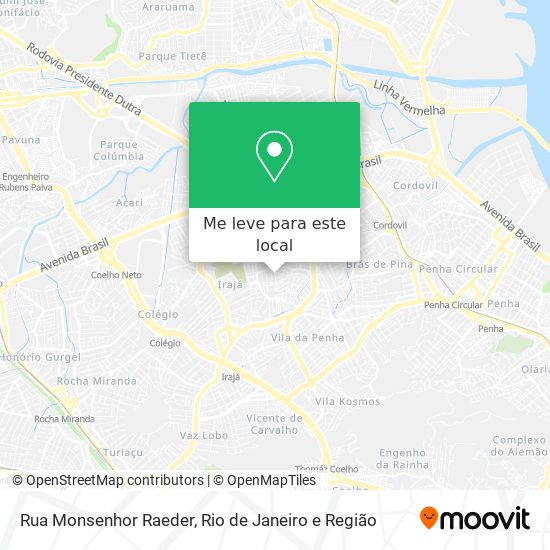 Rua Monsenhor Raeder mapa