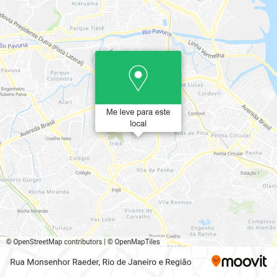 Rua Monsenhor Raeder mapa