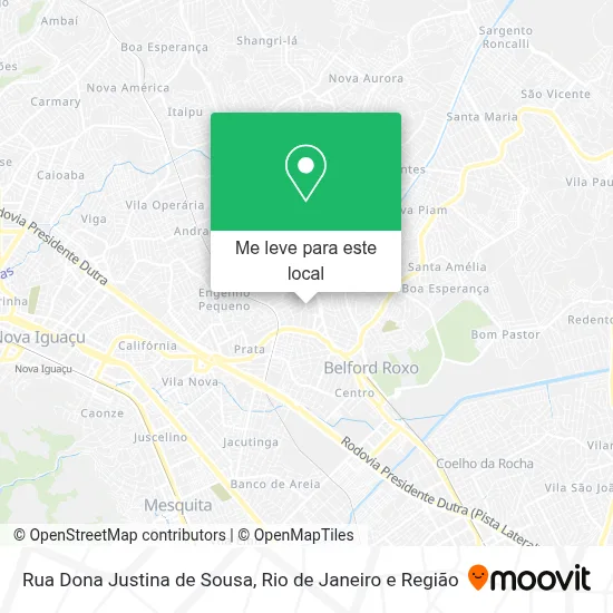 Rua Dona Justina de Sousa mapa