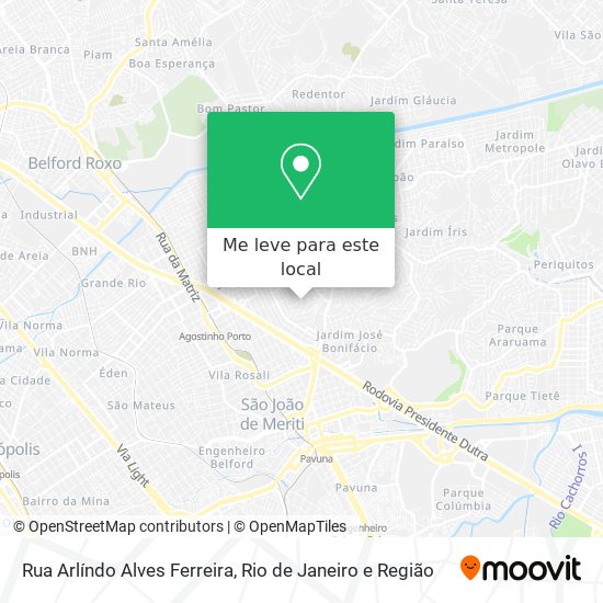 Rua Arlíndo Alves Ferreira mapa