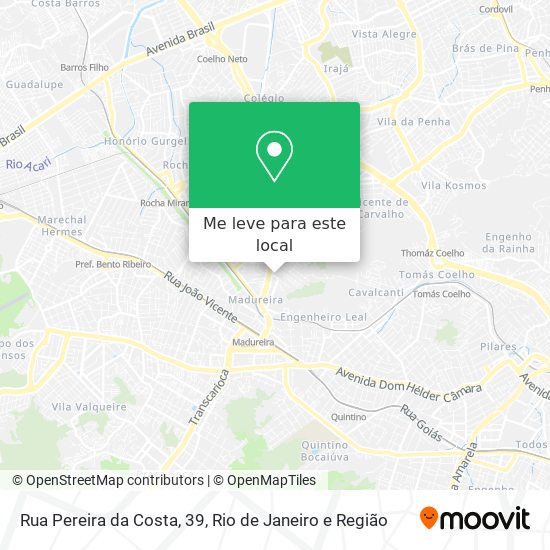 Rua Pereira da Costa, 39 mapa