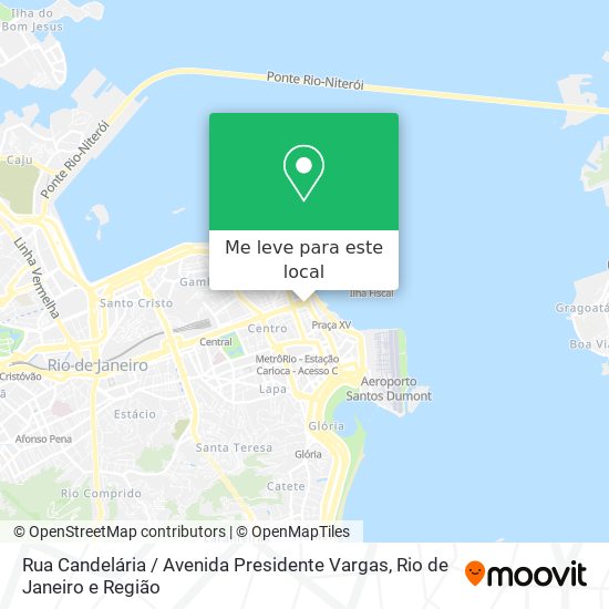 Rua Candelária / Avenida Presidente Vargas mapa
