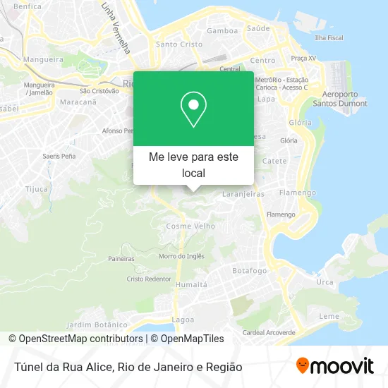 Túnel da Rua Alice mapa