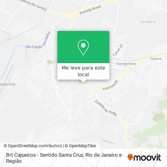 Brt Cajueiros - Sentido Santa Cruz mapa