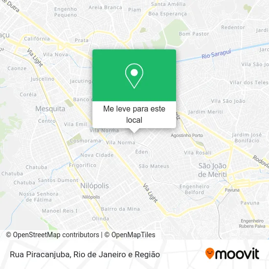 Rua Piracanjuba mapa