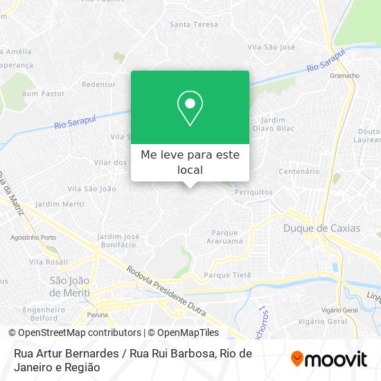 Rua Artur Bernardes / Rua Rui Barbosa mapa