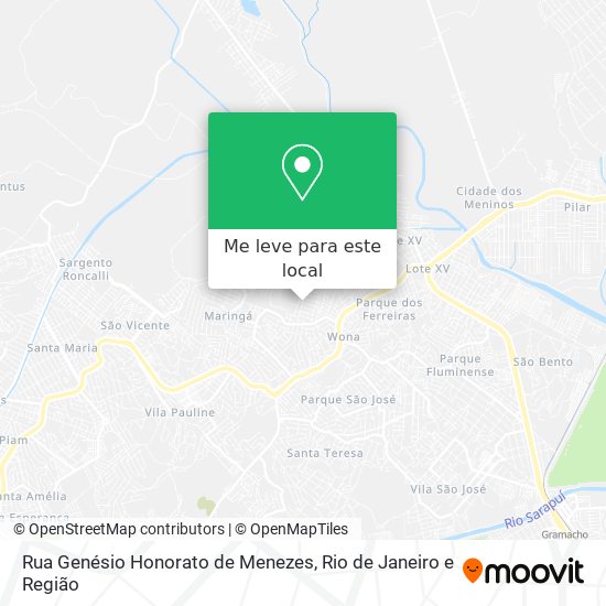 Rua Genésio Honorato de Menezes mapa